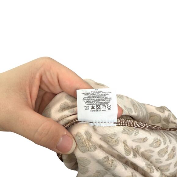 Tory Burch Gladys Ruffle Sleeve Leopard Print Cocktail Dress Keyhole Neck Small - Picture 4 of 12